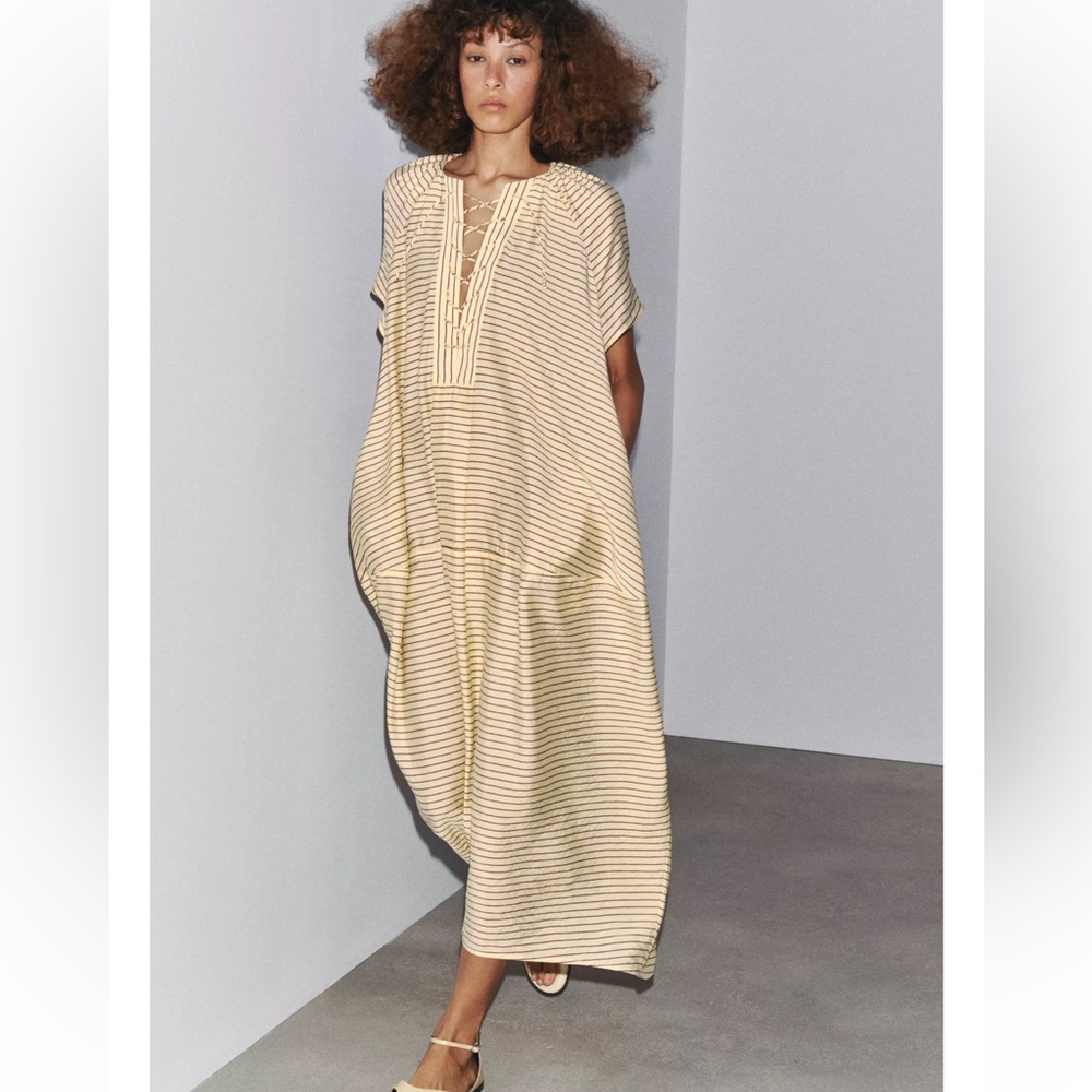ZARA ZW COLLECTION STRIPED TUNIC DRESS